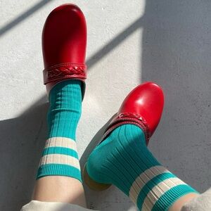 🧦 NWT FREE PEOPLE Le Bon Shoppe Her Varsity Socks in Jade
